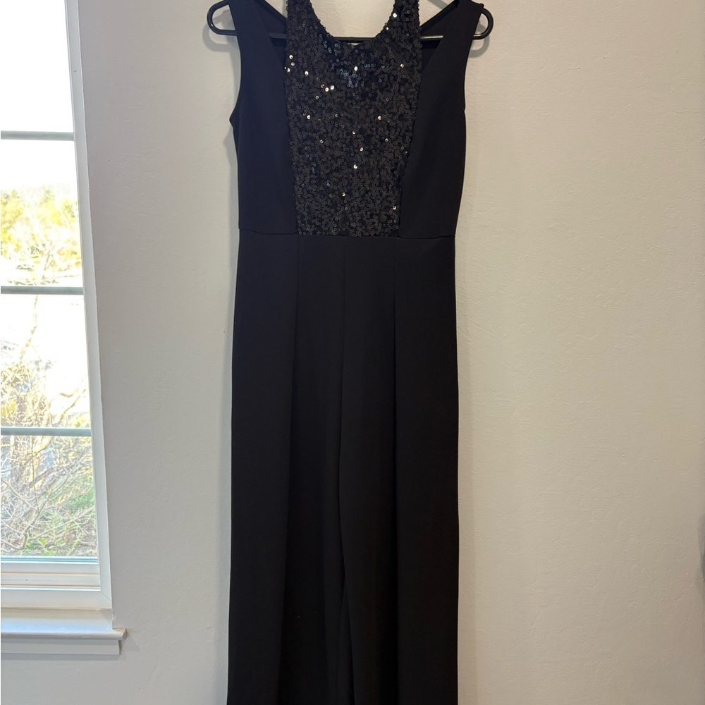 Source Unknown Elegant Black Jumpsuit with Sequins